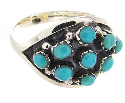 Silver Turquoise Southwestern Ring Size 6-3/4 PS58117